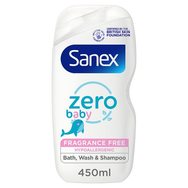 Sanex Zero% Baby Bath Foam & Shampoo 450Ml