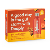 Deeply Gut Health Food With Prebiotic Plant Fibre Carrot Ginger With Turmeric Multipack 4 x 455ml