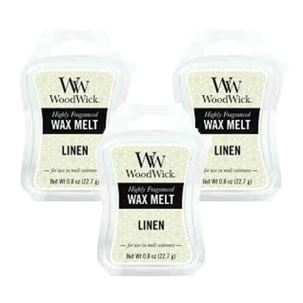 Woodwick Wax Melt Cool Linen 22.7g - Pack of 3