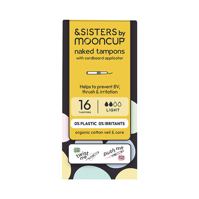 Bio-Tampons von &SISTERS by Mooncup aus Bio-Baumwolle mit Öko-Applikator – Leicht 16er-Packung