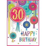 Carte d'anniversaire Simon Elvin Isabal Garden 30 ans (lot de 6)