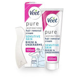 Veet Pure Hair Removal Cream Bikini Underarm Sensitive 100ml