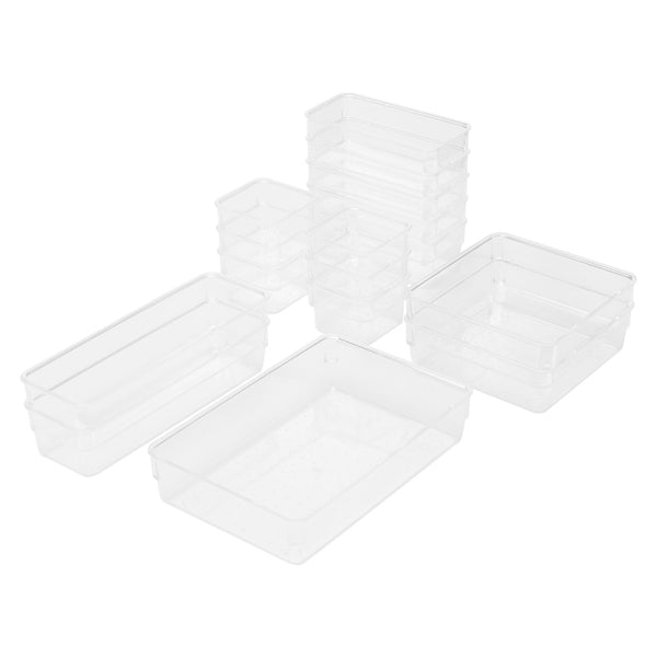 Livingandhome Transparent Desktop Organisers Set of 6