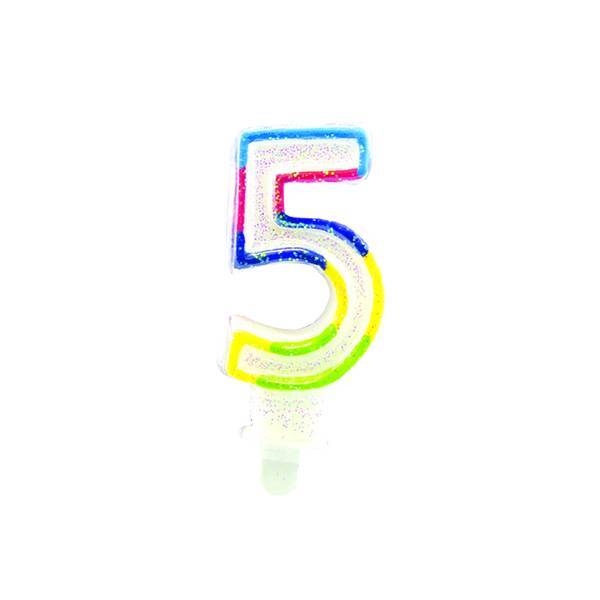 Eurowrap 5 Rainbow Birthday Candle