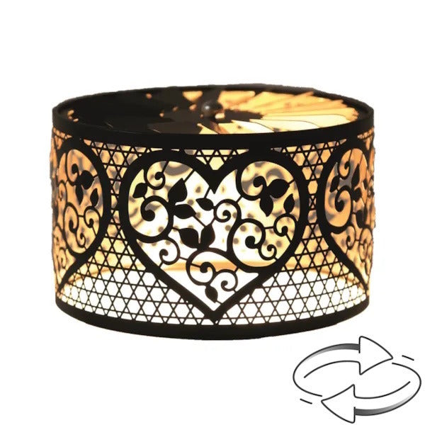 Aroma Candle Carousel Fan Shade 13cm Black - Heart