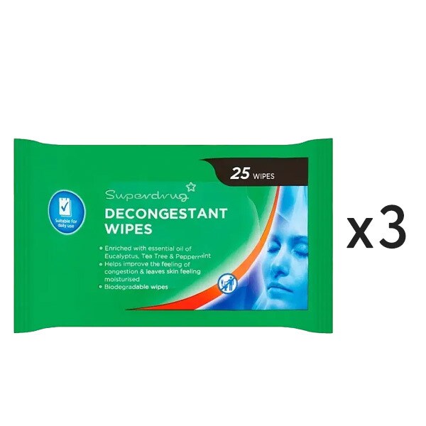 Superdrug Decongestant Wipes x3 Bundle