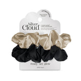 Silver Cloud Silver Ion Infused Satin Large Scrunchies Mixed 2 Pack