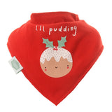 Ziggle Red L'il Pudding Christmas Bandana Dribble Bib