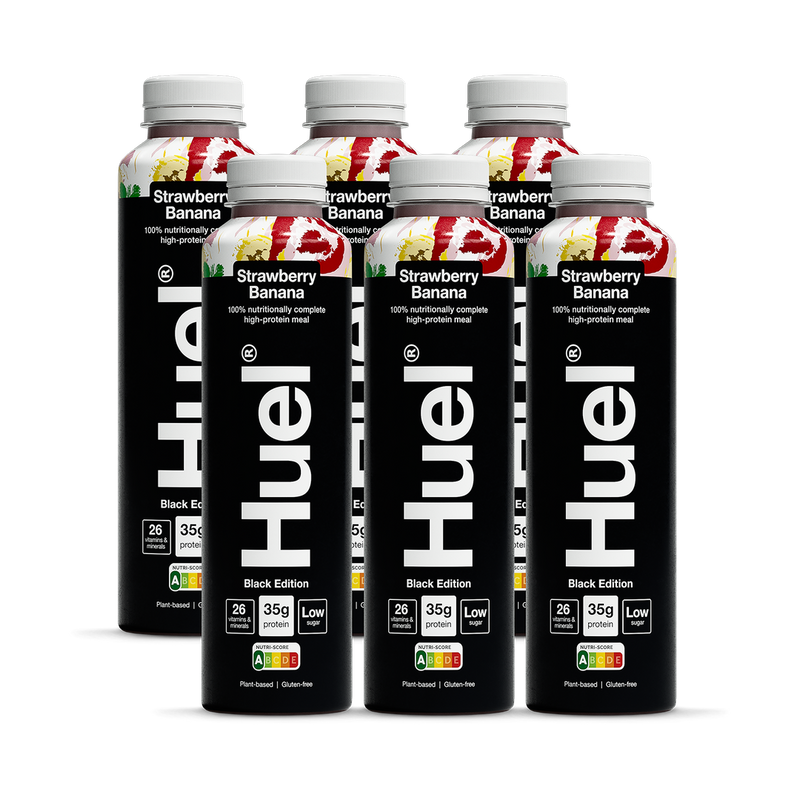 Huel Black Edition 100 Nutritionally Complete Meal Strawberry Banana 6 x 500ml
