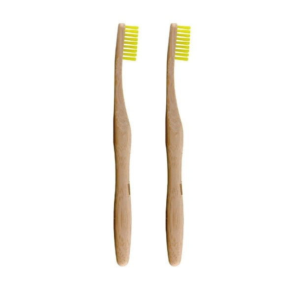 Dr Botanicals Bamboo Toothbrush Yellow Twin Savings Pack