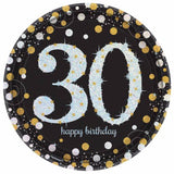 Amscan Sparkling Gold30th Birthday Party Plates (Pack of 8)