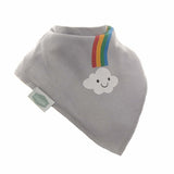 Ziggle Bandana Dribble Bib - Smiling Cloud on Grey