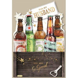 Simon Elvin For My Husband Beer Bottle Card (Pack of 6)