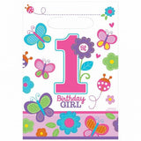 Amscan Sweet 1st Birthday Girl Loot Bags (Pack Of 8)