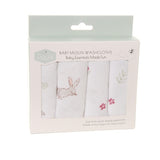 Ziggle Baby Cotton Muslin Washcloths 4 Pack - Bunnies
