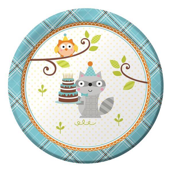 Creative Party Woodland Paper Cake Dessert Plate (Pack of 8)