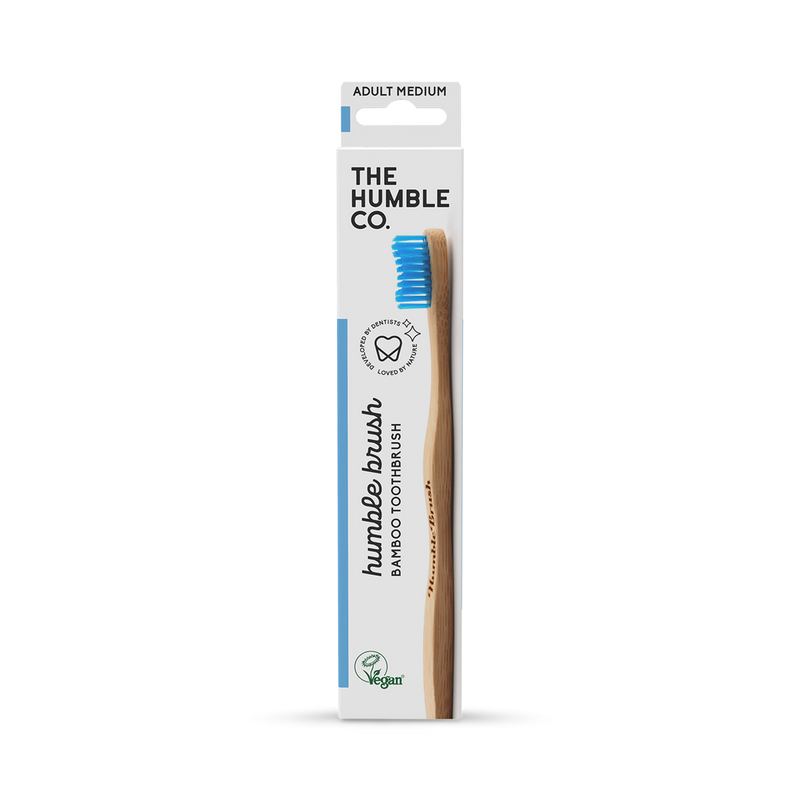 Humble Bamboo Adult Medium Bristle Toothbrush Blue Purple White or Green