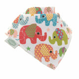 Ziggle Bandana Dribble Bib - Multicoloured Ethnic Elephants
