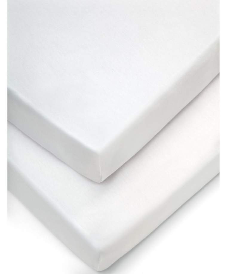 Mamas & Papas cot bed fitted sheets white 2 pack (British brand)