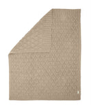 Mamas & Papas cable knit blanket in mocha, organic cotton baby blanket (British brand)
