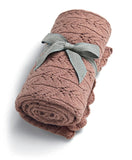 Mamas & Papas knitted baby blanket in Wildflower dusty peony, UK version