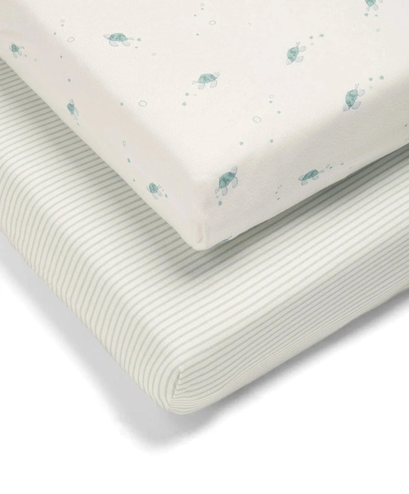 Mamas & Papas cotbed fitted sheets 2-pack turtle print, UK version