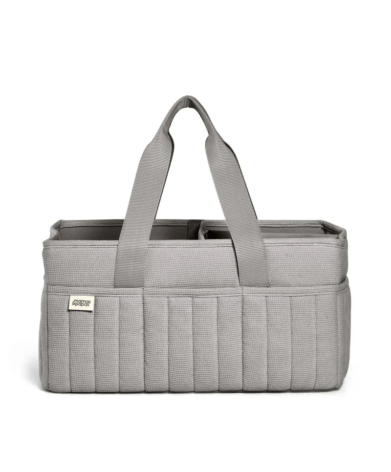 Mamas & Papas grey waffle nappy caddy with handles (British brand)