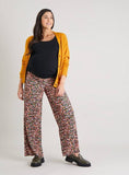 MATERNITY Ditsy Floral Plissé Kick Flare Trousers 16