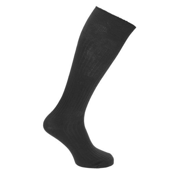 Mens 100% Cotton Ribbed Knee Socks (Pack Of 3) (UK 6-11)
