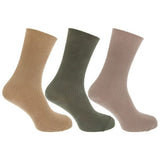 Mens Bamboo Viscose Socks (Pack Of 3) (UK Shoe 6-11) Beige/Green / 1EA