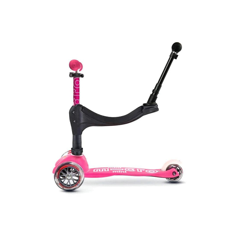 Micro 3in1 scooter in pink with push handle, imported from the UK
