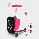 Micro kids scooter suitcase in pink (British brand)