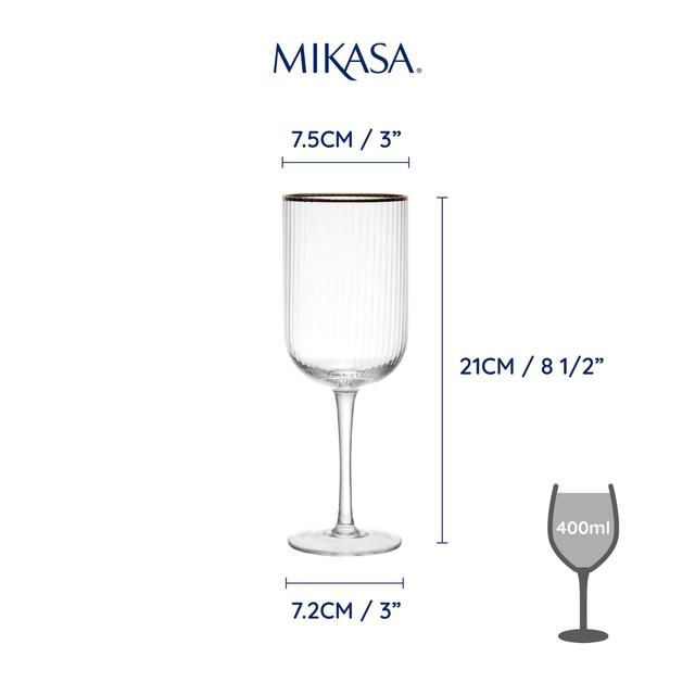 Mikasa Sorrento 4pc White Wine Glasses 400ml Gift boxed 4 per pack