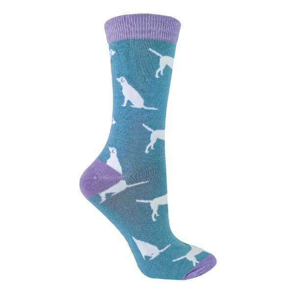 Miss Sparrow Ladies Dog Design Bamboo Socks 4-7 UK Labrador (Blue) / 1EA
