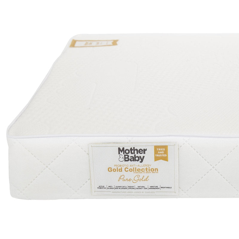 Mother&Baby Pure Gold anti-allergy cot bed mattress 140x70cm - British product