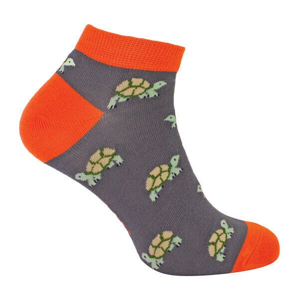 Mr Heron Mens Bamboo Animal Trainer Socks 6-11 UK Turtles (Grey) / 1EA