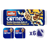 Müller Corner Vanilla Chocolate Balls & Banana Chocolate Flakes Yogurts 6x124g