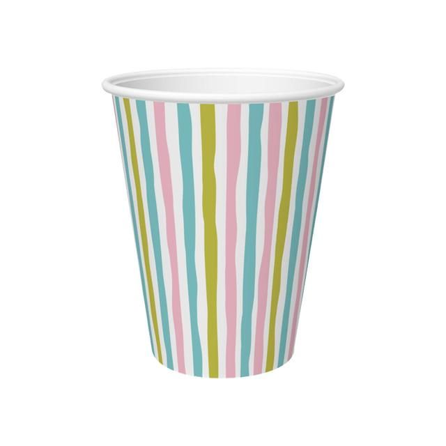 Multi Stripes Party Cups   10 per pack