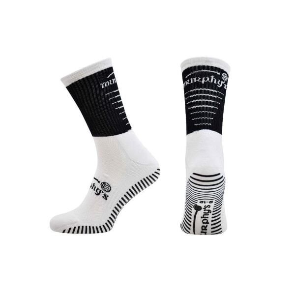 Murphys Kids Pro GAA Gripped Mid Calf Socks (3-5 Years) Black/White