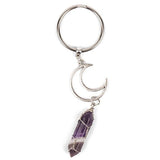 Myga Keyring - Crescent Moon & Amethyst