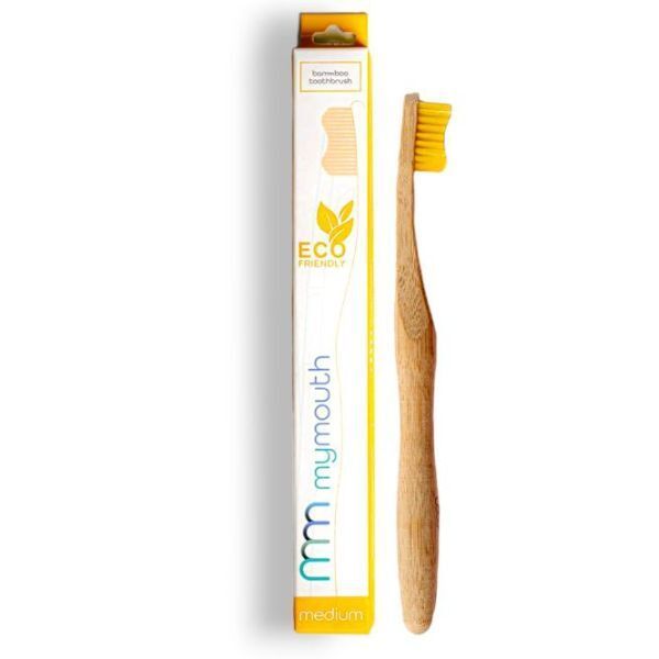 MyMouth Bamboo Toothbrush Medium Bristle Pink Yellow