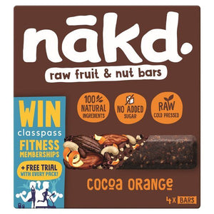 nakd. Cocoa Orange Fruit & Nut Bars Multipack 4 x 35g