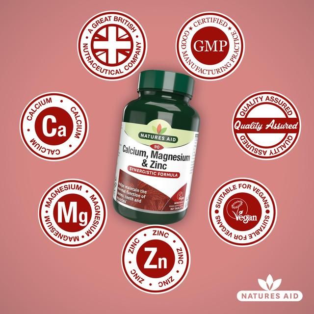 Natures Aid Calcium Magnesium & Zinc Supplement Tablets 90 per pack
