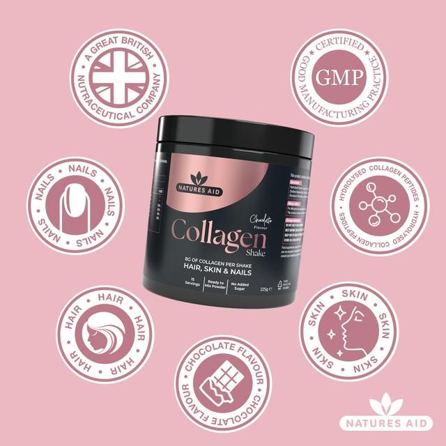 Natures Aid Collagen Chocolate Shake 225g