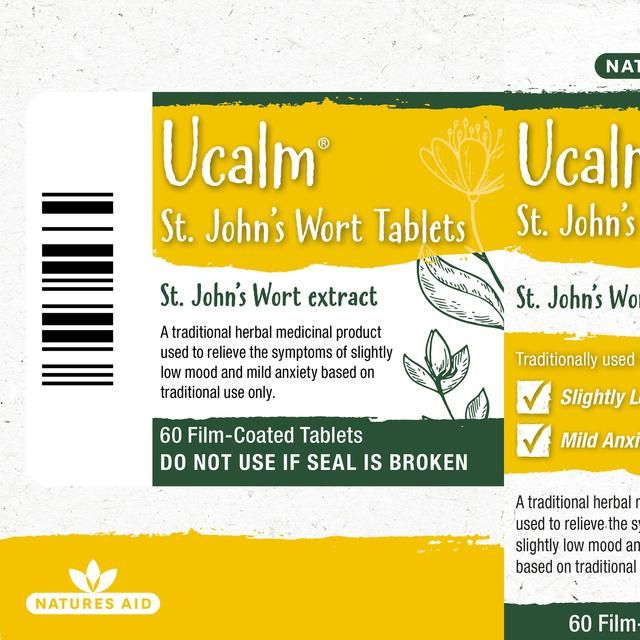 Natures Aid Ucalm 300mg T St John's Wort Extract Tablets 60 per pack