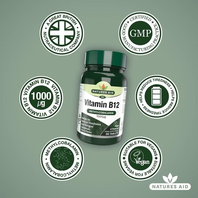 Natures Aid Vitamin B12 Supplement Tablets 1000ug 90 per pack