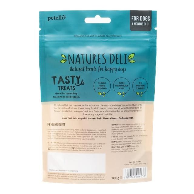 Natures Deli Chicken Jerky Dog Treats 100g