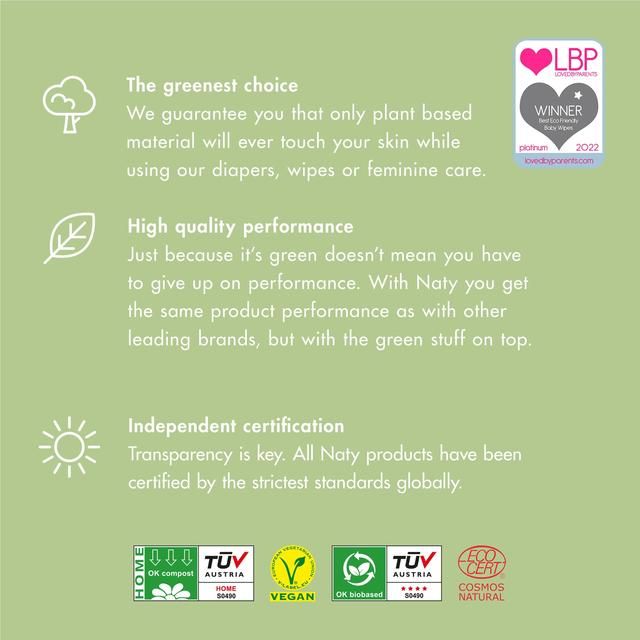 Naty Eco Wipes with Aloe Vera   56 per pack