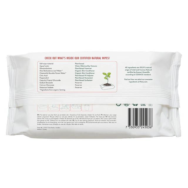 Naty Eco Wipes with Aloe Vera   56 per pack