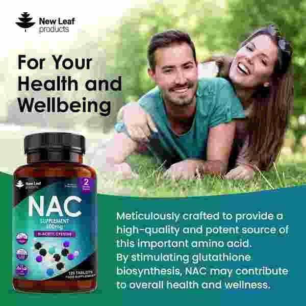 New Leaf NAC N-Acetyl-Cysteine 600mg Supplements 120 Tablets